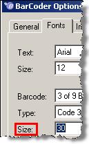 Element Size BarCoder Main Menu Description