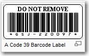 Appendix B Code 39 Specification Barcode Style: Code 39 (sometimes called 3 of 9, 3/9 and USD-3) is a discrete barcode. This means that a fixed pattern of bars represents a single character.