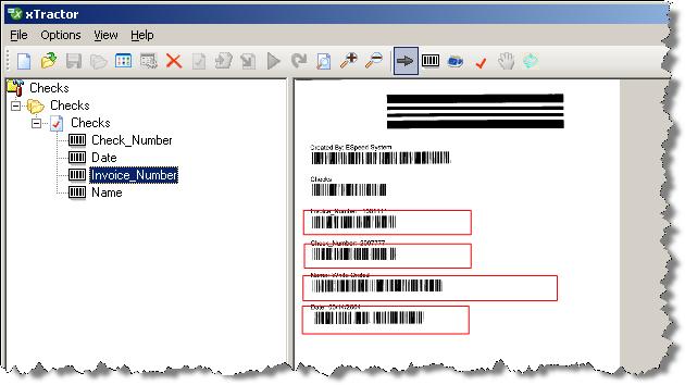 As Xtractor processes documents, it loads target documents into the image viewer and