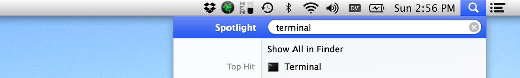 Chapter 1: Hello, Command Line! 3 Running Terminal You will see Terminal, which will look something like this. Terminal Terminal is the command line of the Mac.