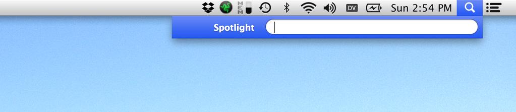 ) Typing Command + Space opens a program called Spotlight in the top right corner of your screen. Spotlight Spotlight lets you type the names of programs to run.