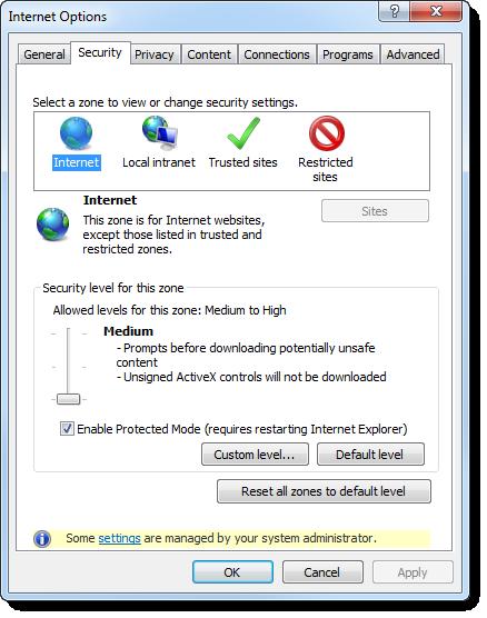 1.3.2 Custom level security Internet Explorer may require you to enable the Font download option in the custom security settings to properly load the viewer toolbar icons.