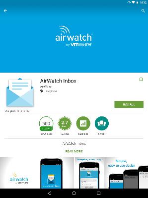 Install VMWare AirWatch Inbox 6.