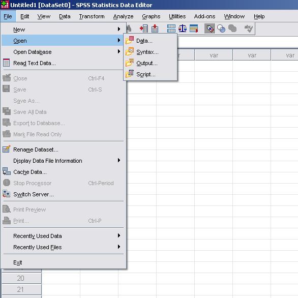 Import Data in SPSS Using the paste button,