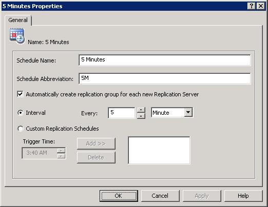 Adding a Replication Schedule 199 3 Right-click on the replication schedule to be modified and then click Properties. The Properties dialog box appears.