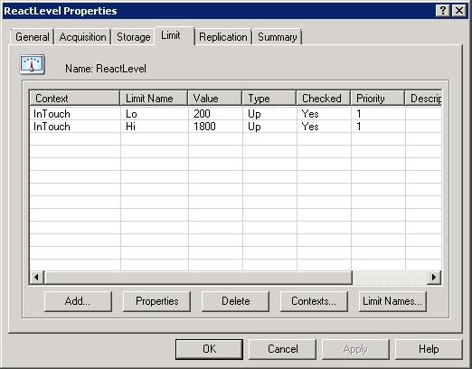 Configuring Analog Tags 55 Editing Limit Information for an Analog Tag To edit limit information for an analog tag 1 In the System Management Console, expand a server group and then expand a server.