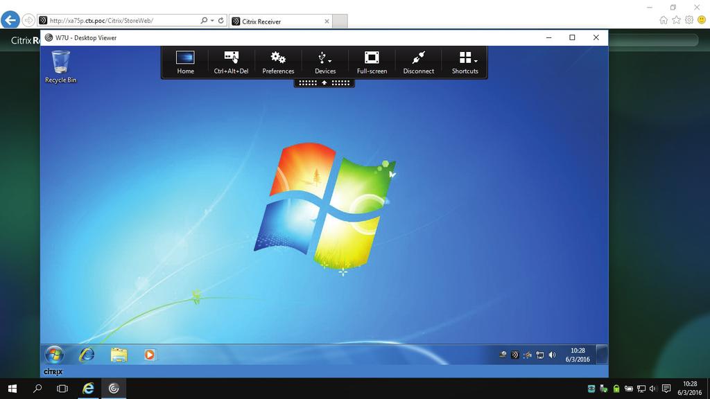 Getting Started Accessing Citrix Services 21 Virtual Desktop Example Windows 7 Ultimate (launched in