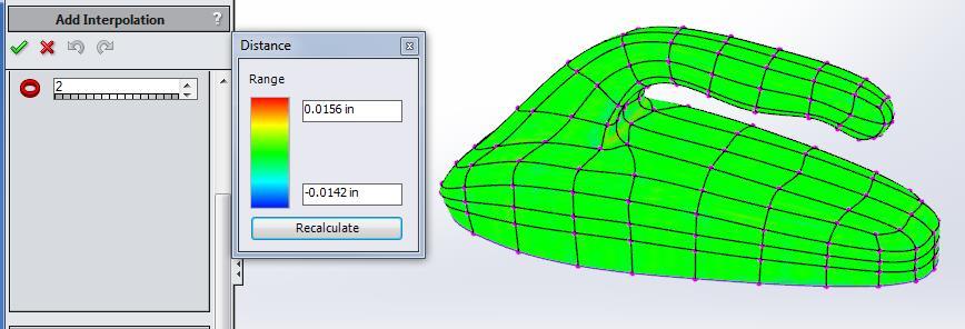Distance (continued) 4.Observe the Range to determine the accuracy of the retopo SubD. 5.If it is not close enough, increase the number of subdivisions. Two subdivisions will generally be enough.