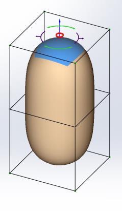 The options are extrusion distance, number of segments