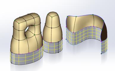The first image below shows a Power Surface after edge loops have been inserted to align the vertices on the bottom open edges with existing reference vertices.
