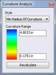 Zebra Analysis of a Joy Stick Curvature The curvature analysis tool displays curvature in a color coded manner so you can