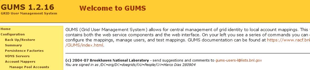 GUMS server configuration Make sure that your certificate is loaded into your browser: but I have some remarks related to my particular account: 1.