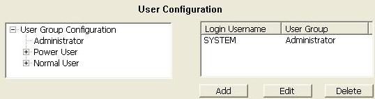 8 Users Configuration Click and access the following area: Figure3-25 User configuration After