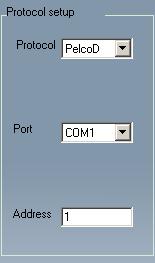 Address Communication address of P.T.Z device 2. Serial port setup Users should firstly enable the P.T.Z control function of certain camera and select a port number in P.