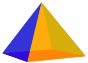 9 3D Shapes Shape Pyramid apex The base is a polygon (a straight-sided shape) The sides are triangles which meet at the top (apex).