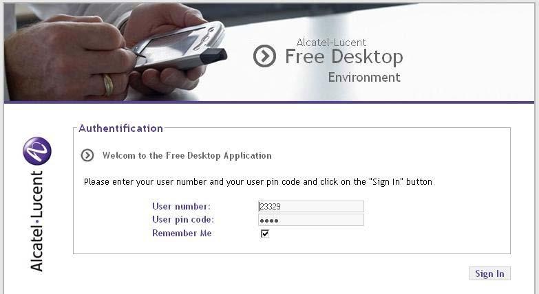 (Free Desktop Web Interface) Logging In: To launch the application open a browser in your computer and enter the home URL that has been given to you: The Welcome page appears.
