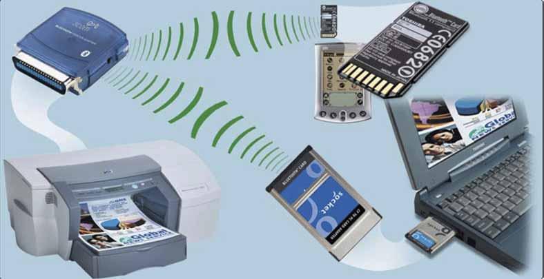 light waves or radio waves Bluetooth TM printing uses