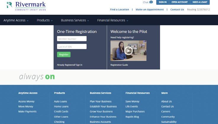 QUICK START GUIDE One-Time Registration-Pilot REQUIRED REGISTRATION 1 All members are required to complete a one-time registration process in order to