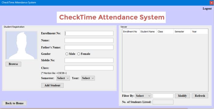 View Reports: This part of software end gives user to see and analyze the number of subjects he/she having in particular stored time table of his/her class as shown in Figure 9. Figure 7.