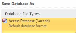 Lesson 1 Exploring Access 3. Click Save & Publish. 4. Under Save Database As: select Access Database (*.accdb). 5. Click the Save As button. 6. In the File name: box, type a name for the file. 7.