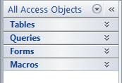 sort orders, groupings and filters to display the database objects in a variety of