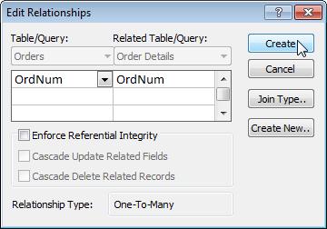 SETTING REFERENTIAL INTEGRITY When you create a relationship between two tables, you can set referential integrity.