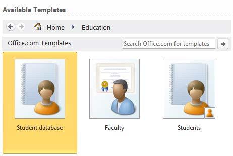 Several sets of templates are available: Some are built into Access - Sample Templates ; others can be downloaded from the Microsoft website - Office.