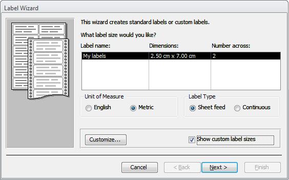 Appendix A Using the Labels Wizard 7.