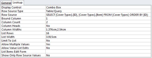 values. For instance, if the lookup list consists of two columns, and column 1 is the bound column, the data in column 1 will be stored in the lookup field.