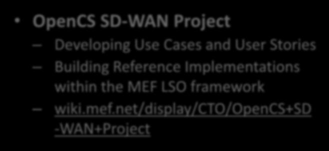 Building Reference Implementations within the MEF