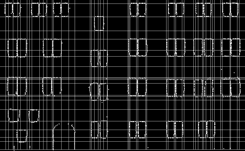 cells as they are already created from the detected horizontal and vertical window lines. Figure 9: Detected horizontal and vertical window lines.