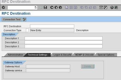 screen, which leads to below screen Specify RFC Destination