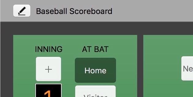 To access the Scoreboard Editor, click the pen icon in the upper left corner of the scoreboard.