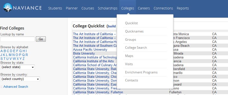 ADD COLLEGE VISITS Note: You need to have colleges in