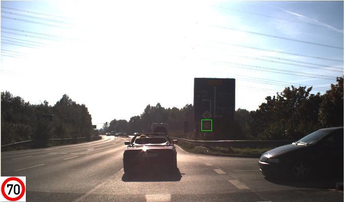 After preprocessing is applied to the input image, MSER detection is used to find potential speed-limit signs.