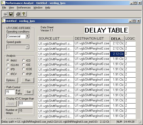 4. Double-click the highlighted cell (2.12) in the spreadsheet window to open the Expanded Path dialog box.