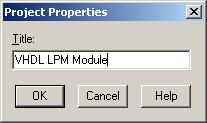 The default project title, Untitled, appears in the Sources window of the Project Navigator. 4. Double-click the project title (Untitled) to open the Project Properties dialog box.