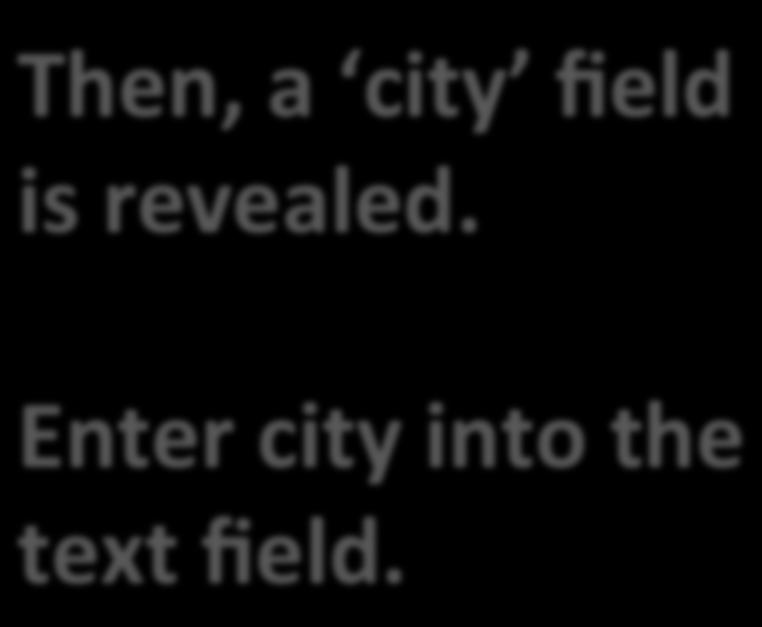 Add entry" Then, a city field is revealed.