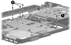 Where used: (1) One screw that secures the system board to the base enclosure (2) Three