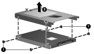 If it is necessary to replace the hard drive bracket, remove the two Phillips PM3.0 4.