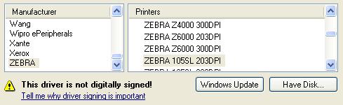 5. Select the port where you have connected your printer, and click on the Finish button. Note: If you have downloaded the installation for NiceDriver from the NiceLabel Web site, run the downloaded.