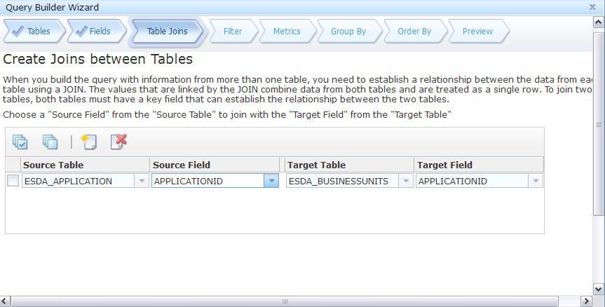 6. Select the fields that you need from the tables you selected and click >>. You can select multiple fields at one time by holding down the Shift or Ctrl key while you select them.