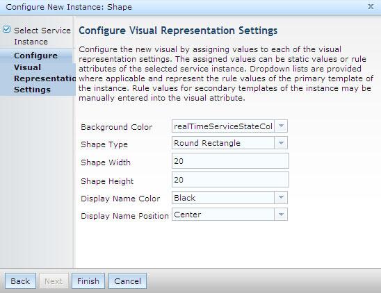 Figure 70. Configure New Instance: Shape - Visual representation settings window for rounded rectangle 3.