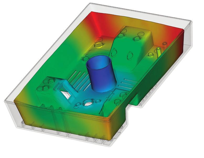 Injection molding process simulation Mold cooling simulation Improve cooling system efficiency, minimize part warpage, achieve smooth surfaces, and reduce cycle times.