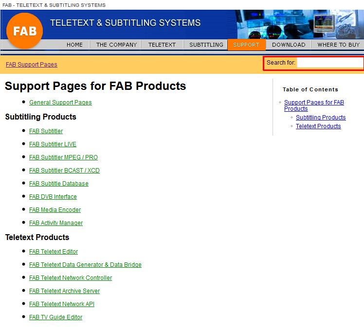 FAB TECHNICAL KNOWLEDGE BASE The FAB Technical Knowledge Base page is available on FAB s website. This enables easier and faster selfservice support.