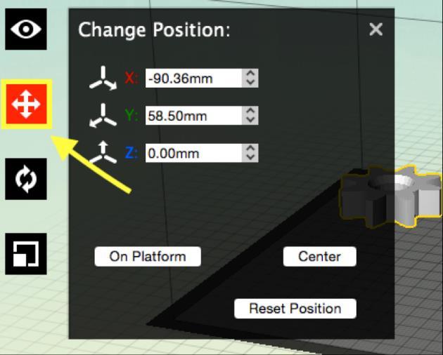 Click the On Platform button to move your model all the way down so