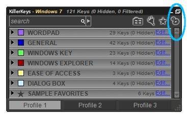 3 Settings To customize the look of KillerKeys, click on the Gear icon at the top of the Master Palette or right click the program icon in the Menu Bar and choose Settings.
