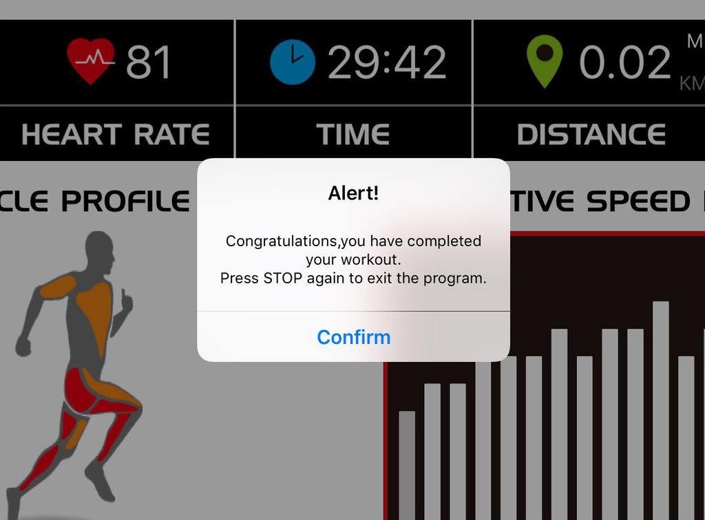phone/tablet. If you have completed your workout and don t plan to continue, then press STOP on the console again.