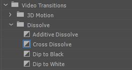 Expand the Video Transitions section 3. Click and drag the additive dissolve transition between the clips Atoms and Sun 4.