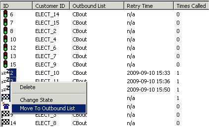 Move to Outbound List The most efficient way to move queued calls from one Outbound list to another is by using the Queue Manipulation Wizard (Outbound: Edit